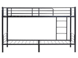 Iron Bed Bunk Bed with Ladder for Kids Twin Size Black 98932878