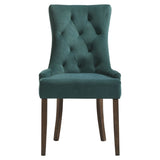 Green and Weathered Oak Tufted Back Side Chairs B062P182746