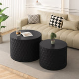 ZUN Stylish and Minimalist Nesting Coffee Table Set with Honeycomb Design, Modern Round Coffee Table, W757P206009