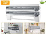 Magnetic Plastic Wrap Dispenser with Cutter - Refillable Aluminum Tin Foil and Plastic Wrap 09447202