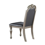 Set of 2 PU Upholstered Dining Chairs, Silver B016P226039