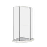 Pivot shower door, with 1/4" tempered glass , 34.75 in. x 72 in. Frameless Neo-Angle Pivot Shower W2122P228620