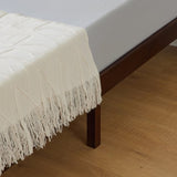 Basic bed frame, painted pine wood, brown, twin size, 189*96.5*30.5cm, wooden bed, single bed 66496405