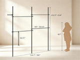 Floor to Ceiling Tension Clothes Rack No Drill Heavy Duty Carbon Steel Garment Organizer, I/L/45&deg 74283074