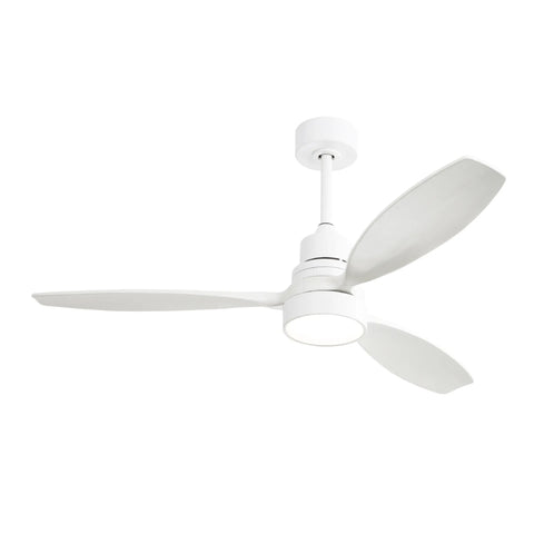 ZUN 52 Inch Integrated LED 3 Wood Fan Blade Ceiling Fan with Light Kit and 6 Speed Remote Control W934P146037