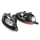 2pcs Front Left Right Headlights for Honda Civic 1996-1998 2/3/4dr Models Only Black 37908462