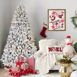 Artificial 6ft Flocked Christmas Tree with 888 PVC Branch Tips, Pine cone*35pcs, 350L Colorful led, 91486641