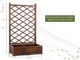 Wood Planter Raised Garden Bed with Trellis, 67 Inch Height Outdoor Garden Flower Standing Planter 45093764