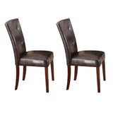 Espresso and Walnut Tufted Back Side Chairs B062P189086