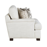 Modern Elegance Comfort Loveseat Cream Chenille Fabric Upholstery Decorative Pillows Solid Wood B011P256683