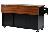 54.5" Farmhouse Kitchen Island with Power Outlet, Kitchen Storage Island with Internal Storage Rack, 86328888