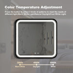 ZUN 32*32inch Bathroom Led Classy Vanity Mirror with focused backplane,Black aluminum alloy frame,High W1992P210906