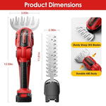 ZUN 24V Cordless Handheld Grass Shear Hedge Trimmer with 90&deg; Cutting Angle 2Pcs Replaceable Blades 00074415