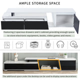 U-Can Modern, Minimalist Rectangle Extendable TV Stand, TV Cabinet with 2 Drawers and 1 Cabinet for WF311369AAK