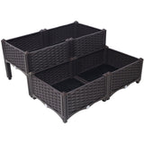 4 Piece Raised Garden Bed with Legs, Self-Watering Planter Box Raised Bed to Grow Flowers, Herbs & W465P187484