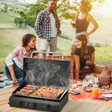 3-Burner Flat Top Gas Griddle Cooking Station with Ceramic Coated Cast Iron Pan, 30,000 BTU Propane 90923579