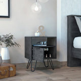 Vienna Nightstand, Shelves, Hairpin Legs B128P148824