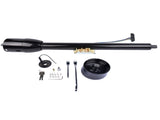 Black 32" Floor Shift Tilt Manual Steering Column w/ Key & 9 Hole Wheel Adpater 01425501