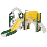 ZUN Toddler Slide and Swing Set 8 in 1, Kids Playground Climber Slide Playset with Basketball Hoop 64182676