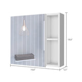 Minsk Medicine Cabinet, Mirror, Two External Shelves, Single Door Cabinet, Three Interior Shelves B128P148749