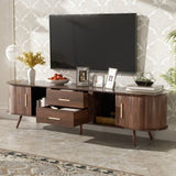 Mid-Century Modern TV Stand for 80" TV, Entertainment Center with Storage for Living Room, Bedroom, N710P257611P
