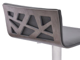 Talyris Adjustable Height Swivel Gray Faux Leather and Gray Walnut Bar Stool with Brushed Stainless B2736P511299