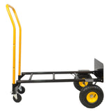 HT1006BK-YL Hand Truck Dual Purpose 2 Wheel Dolly Cart and 4 Wheel Push Cart with Swivel Wheels 330 W227109388