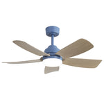 ZUN 42 Inch Ceiling Fans with LED Light 22W and Remote Control 5 ABS Fan Blades for Bedroom, Living W934P242549