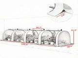 White Portable 13' L x 3' W x 2.5' H Tunnel Greenhouse Garden Grow Tent with 4 Zipper Doors, 31842948