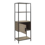 ZUN 3-Shelf Bookcase with Storage Cabinet B035118581