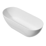69" Freestanding Solid Surface Bathtub, Luxury Handcrafted Stone Resin Freestanding Soaking Bathtub W1573P178583