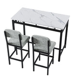 ZUN Kitchen Table Set, Dining Table and Chairs for 2, 3 Piece Dining Room Table Set with 2 Upholstered 05790443