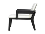 Modern Black Wood & White Glossy PU Leather Upholstered Dining Chairs Set of 2 N842P299017B