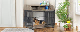 GO 44'' Heavy Duty Large Dog Furniture for Large Medium Dog with Lockable Wheels, Wooden Dog WF323360AAE