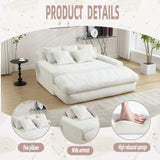COOLMORE Chenille 2-seater lazy sofa With 5 back pillows,Comfy Sofa- Deep Seat Couch for Living W395P197923
