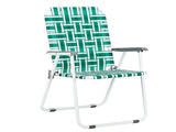 2pcs Steel Tube PP Webbing Bearing 120kg Folding Beach Chair Light Green Strip 45975453