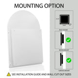 24x36 Inch Arched Recessed Medicine Cabinet, Metal Framed Bathroom Wall Cabinet with Mirror and W1435P202407