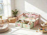 3-in-1 Convertible Kids Toy Box Chest, Storage Chest with 2 Non-Woven Drawers for Bedroom 50859911