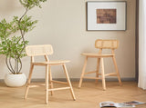 Bari Indoor Wood Barstool, Natural Finished, Set of 2 N775P264463N