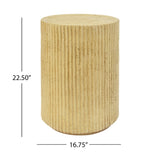 MGO Cylindrical Side Table, Wood-like texture, Antique brown Color N770P212236A