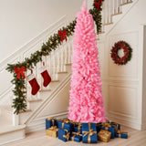7.5 FT Hinged Christmas Tree, Artificial Pencil Christmas Tree, Unlit Artificial Christmas Pine Tree 28017987