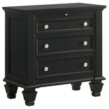 Black 3-drawer Nightstand with Pull Out Tray B062P145467