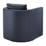 Sutton Midnight Blue Faux Leather Swivel Barrel Chair B050P322588