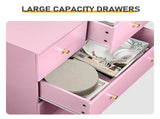 25.98"*15.75"*35.83" 4-Tier 5-Drawer Cabinet Drawer Dresser with Gold Handles Macaron Pink 63674916