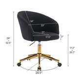 ZUN Hengming Golden foot office chair, modern armchair, height adjustable, rotary cosmetic chair, for W212131653