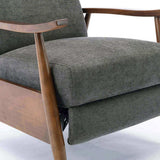 Saugus Wood Arm Push Back Recliner - Charcoal B050P281012