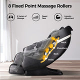 ZUN Massage Chairs SL Track Full Body Massage Recliner with Foot Roller,Airbag Massage,Zero Gravity, W73063478