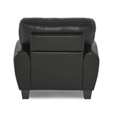 Modern Living Room Furniture 1pc Chair Black Faux Leather Covering Retro Styling Furniture B01159023