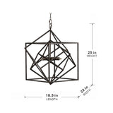 3 - Light Metal Chandelier, Hanging Light Fixture with Adjustable Chain for Kitchen Dining Room W2078138928