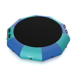 10 Feet Floating Water Trampoline - 330 lbs Capacity, Durable PVC/Oxford Cloth, with 500W Inflator & 93091200